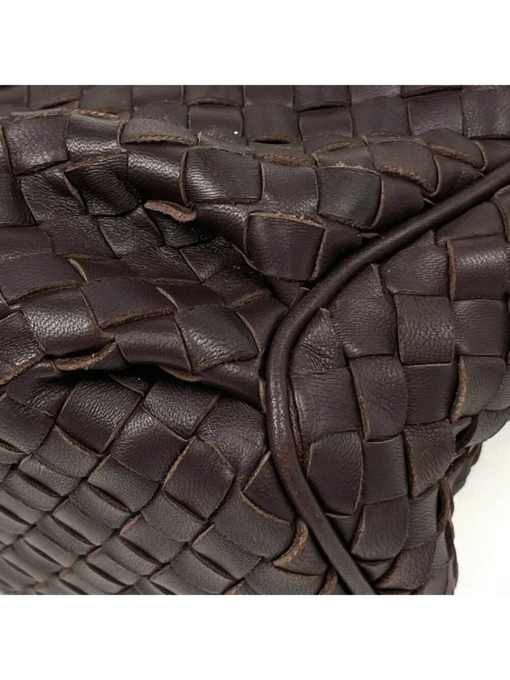 Bottega Veneta Intrecciato Shoulder Bag Leather Brown